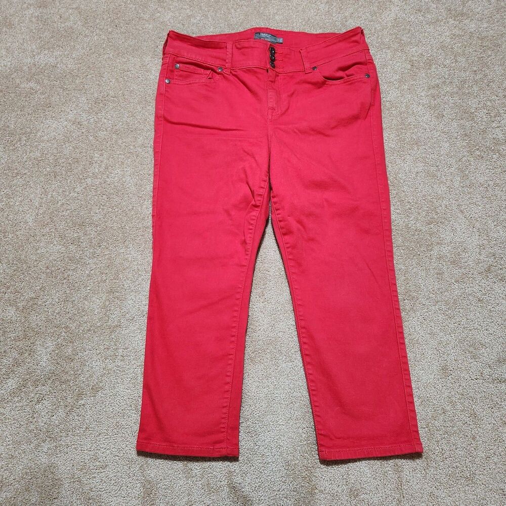 Torrid Jeans Women 14 Red Super Soft High Rise Crop Jeggings
